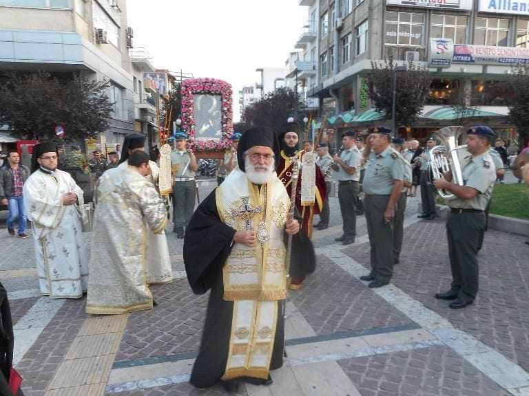 Υποδοχή της Ιεράς Εικόνος Παναγίας Αρχαγγελιώτισσας στην Κεντρική Πλατεία