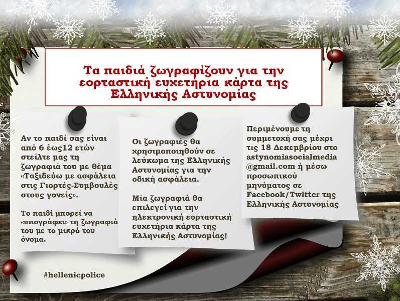 Τα παιδιά ζωγραφίζουν με θέμα: “Ταξιδεύω με ασφάλεια στις γιορτές-Συμβουλές στους γονείς”.