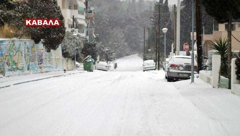 Δείτε που απαγορεύεται η κυκλοφορία στην Καβάλα λόγω χιονιά