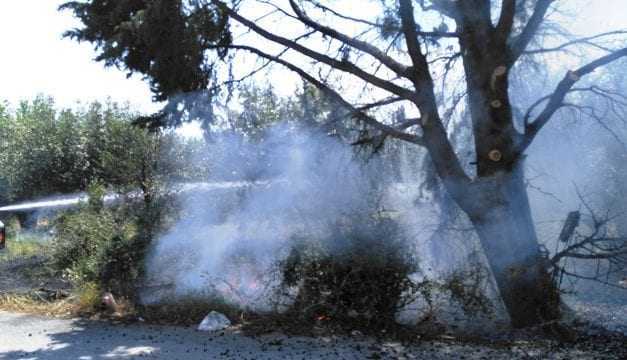 Πυρκαγιά δίπλα από τα νεκροταφεία της Ξάνθης