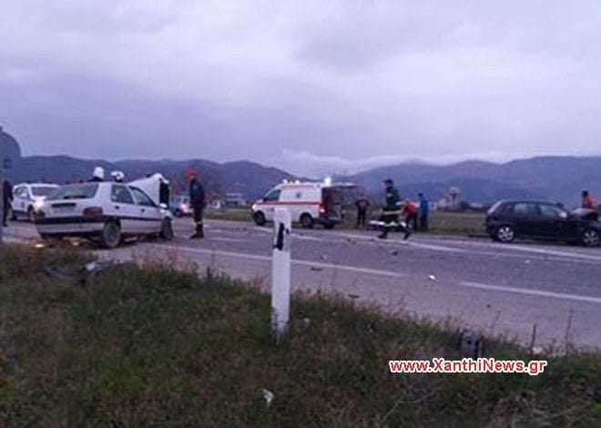 Σοβαρό τροχαίο στο 3ο χιλιόμετρο Ξάνθης- Λάγος. Τραυατισμοί οδηγών