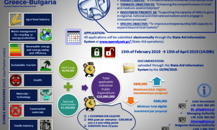 Πρόσκληση για επιχειρηματικά σχέδια στο INTERREG V-A Ελλάδα-Βουλγαρία