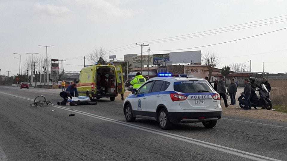 Τροχαίο ατύχημα με σοβαρό τραυματισμό ποδηλάτη στο ύψος του Ν. Ζυγού