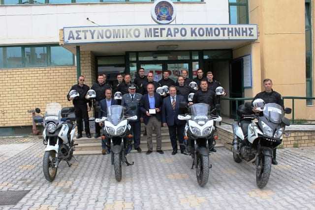 Δωρεά 20 κρανών μοτοσικλετών για τις ανάγκες της ομάδας ΔΙ.ΑΣ. της Διεύθυνσης Αστυνομίας Ροδόπης από την εταιρεία «Αιγέας ΑΜΚΕ» και άλλα αστυνομικά νέα