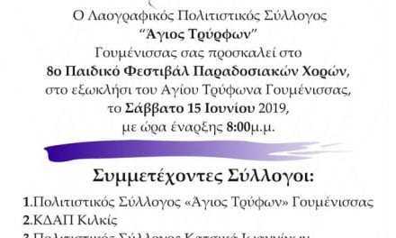 Στην Γουμένισσα το 8ο παιδικό φεστιβάλ Παραδοσιακών χωρών