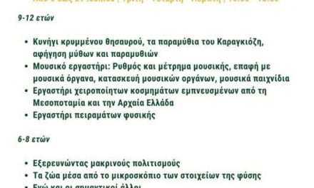 «ΘΕΡΙΝΑ ΕΚΠΑΙΔΕΥΤΙΚΑ ΠΡΟΓΡΑΜΜΑΤΑ ΔΗΜΙΟΥΡΓΙΚΗΣ ΑΠΑΣΧΟΛΗΣΗΣ ΓΙΑ ΠΑΙΔΙΑ»