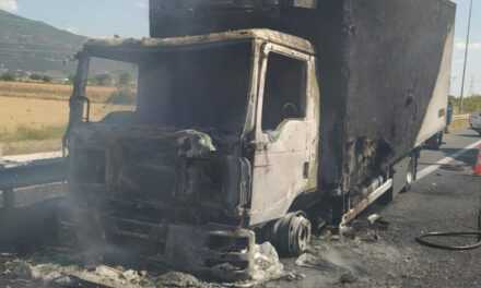 Εγνατία Οδός Κομοτηνής-Ξάνθης: Φορτηγό έγινε παρανάλωμα του πυρός