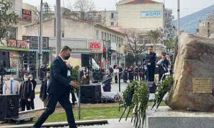 Ο Μπαράν Μπουρχάν στην εκδήλωση αποκαλυπτηρίων του Μνημείου Ολοκαυτώματος που είναι αφιερωμένο στους 526 Εβραίους της Ξάνθης.