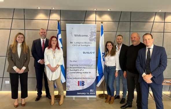 Η Sunlight Group εδραιώνει ισχυρή παρουσία στο Ισραήλ και στην περιοχή ΜΕΝΑ μέσω εξαγοράς της Israeli Industrial Batteries