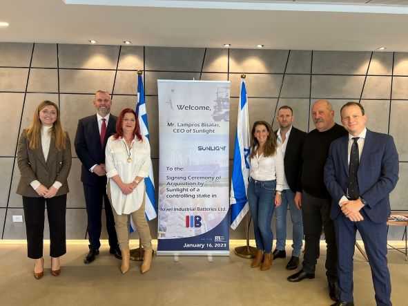 Η Sunlight Group εδραιώνει ισχυρή παρουσία στο Ισραήλ και στην περιοχή ΜΕΝΑ μέσω εξαγοράς της Israeli Industrial Batteries