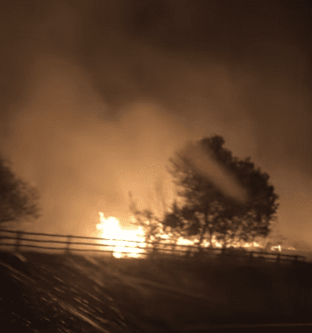 Φωτιά δίπλα στην Εγνατία Οδό μεταξύ Καβάλας και Ξάνθης