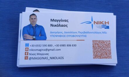 Πρόγραμμα ενεργειών Υποψηφίου ευρωβουλευτή με το κόμμα Νίκη Νικόλαου Μαγγίνα.