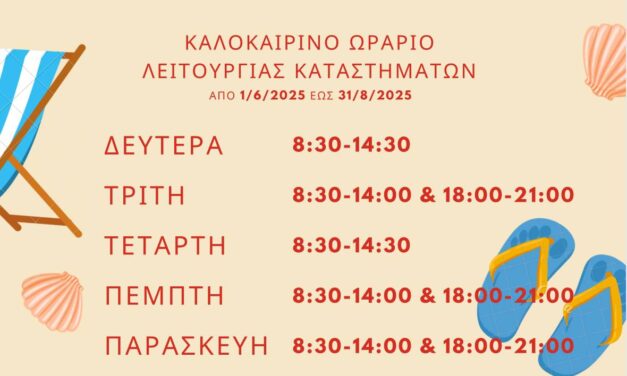 Ξεκινάει το θερινό ωράριο στην αγορά της Ξάνθης – Ποιες ώρες ανοίγουν τα καταστήματα