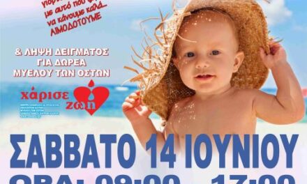 Σάββατο 14 Ιουνίου 2025 – Παγκόσμια Ημέρα Εθελοντή Αιμοδότη