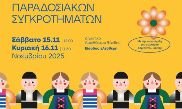 Φεστιβάλ Παιδικών Παραδοσιακών Χορευτικών 2025  Σάββατο 15 & Κυριακή 16 Νοεμβρίου στο Δημοτικό Αμφιθέατρο Ξάνθης